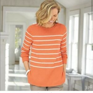🛍 3 for $10 Sale J. Jill orange striped knit pullover